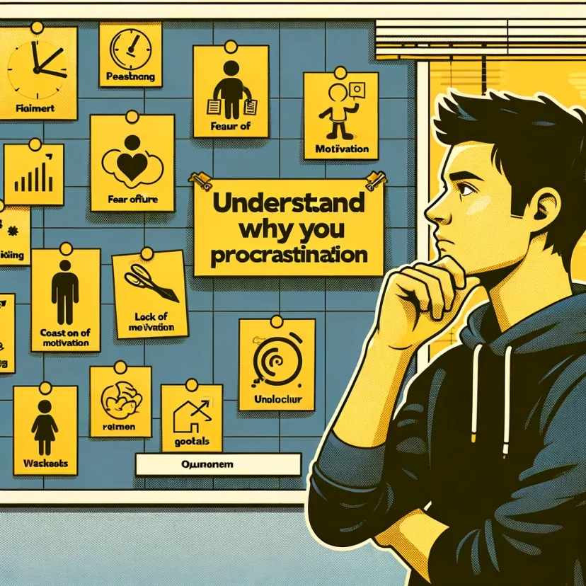 A chart or diagram illustrating common reasons for procrastination.