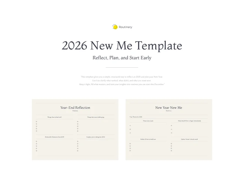 2026 New Me Template PDF cover - A Simple Year-End Reflection & Planning Worksheet 2026 New Me Template PDF cover - A Simple Year-End Reflection & Planning Worksheet
