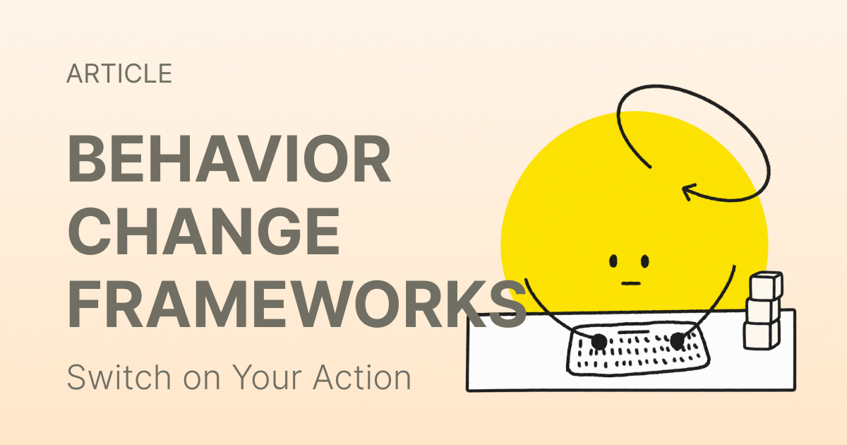 Six habit app screens side by side, each built around a different behavior change mechanism