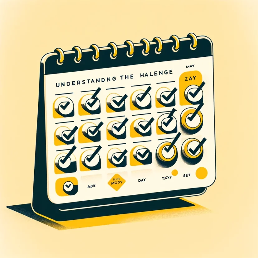 The section image showcases a calendar with checkmarks on each day, symbolizing the importance of consistency in achieving daily goals. The section image showcases a calendar with checkmarks on each day, symbolizing the importance of consistency in achieving daily goals.