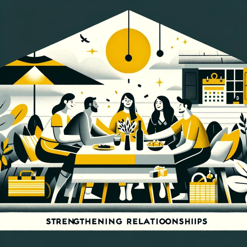 The image now purely captures the essence of nurturing personal connections through organized and balanced life activities, emphasizing shared experiences. The image now purely captures the essence of nurturing personal connections through organized and balanced life activities, emphasizing shared experiences.