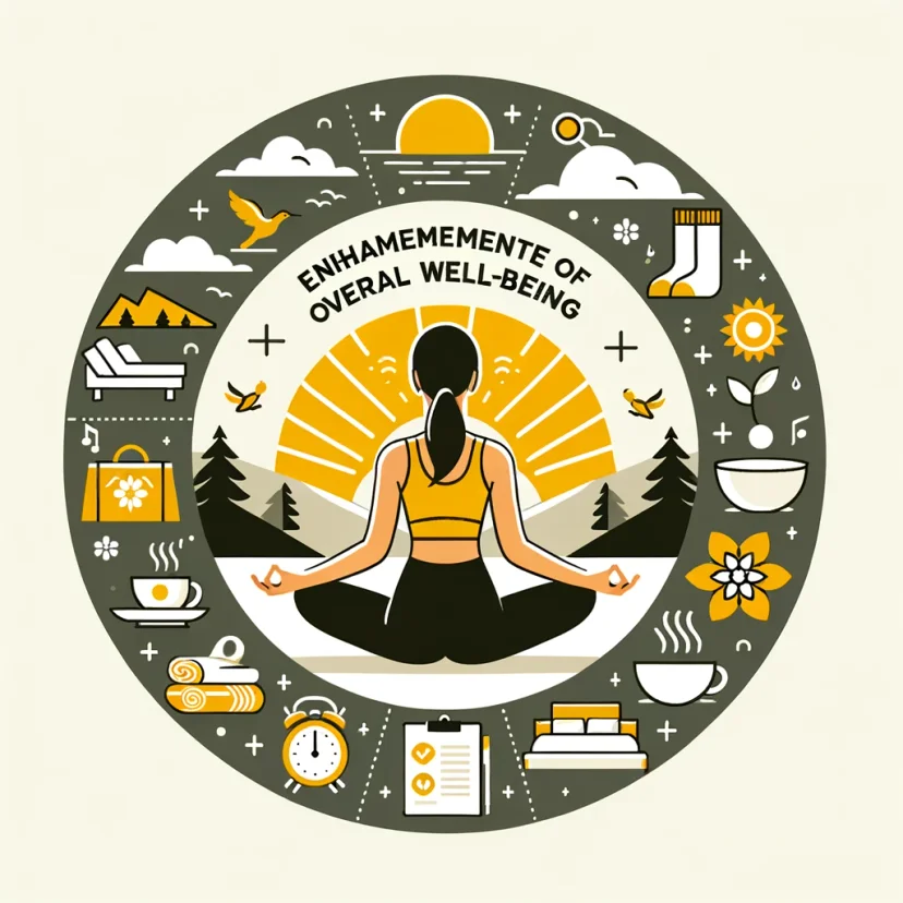 The final image illustrates a balanced lifestyle with activities contributing to well-being, such as yoga and relaxation, emphasizing the holistic benefits of a structured routine. The final image illustrates a balanced lifestyle with activities contributing to well-being, such as yoga and relaxation, emphasizing the holistic benefits of a structured routine.
