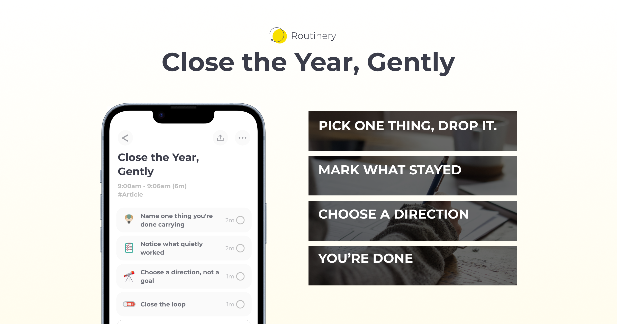 A gentle year-end reset routine in Routinery A gentle year-end reset routine in Routinery
