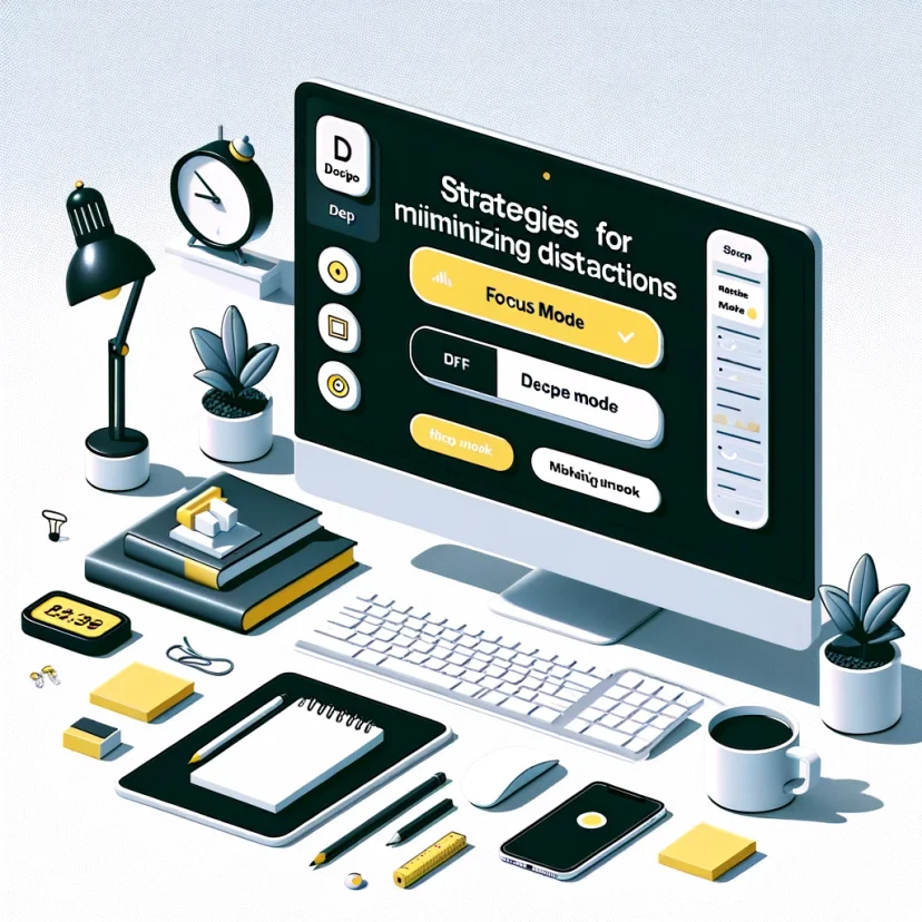 Showcases a minimalist approach to enhancing focus, featuring a clutter-free workspace with elements symbolizing the digital detox concept essential for deep work. Showcases a minimalist approach to enhancing focus, featuring a clutter-free workspace with elements symbolizing the digital detox concept essential for deep work.