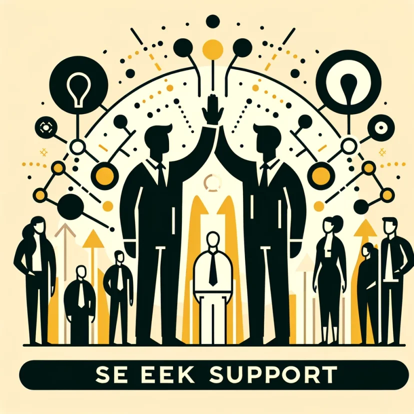 Two figures high-fiving with a supportive community in the background, symbolizing mutual support and encouragement. Two figures high-fiving with a supportive community in the background, symbolizing mutual support and encouragement.