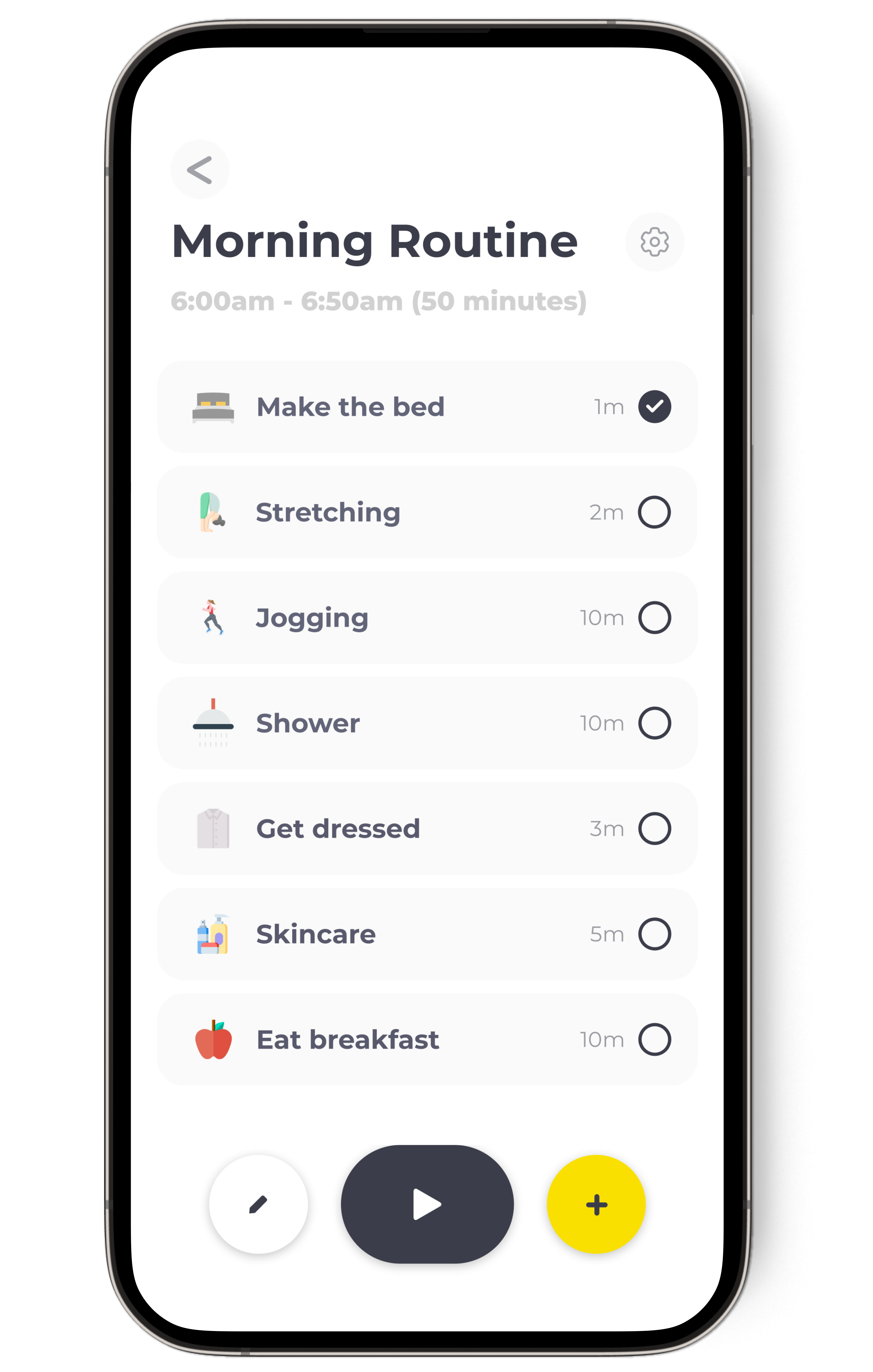 Simple daily routine checklist designed to drive meaningful behavior change